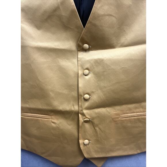 Q Brand Italian Design Size Small 5 Button Gold Black Mens Dress Vest - Picture 8 of 9